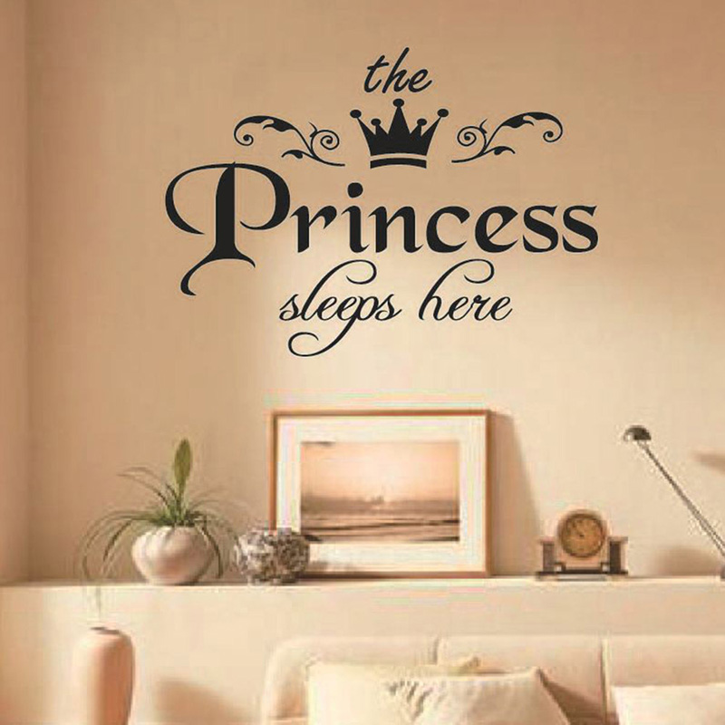 Baby Nursery Wallpaper Girl - 공주는 여기에서 잠을 자요 소녀 방을위한