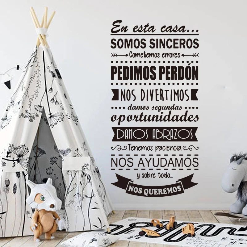 Baby Nursery Wall Decals - 이 집에서 큰 스페인어 규칙 벽