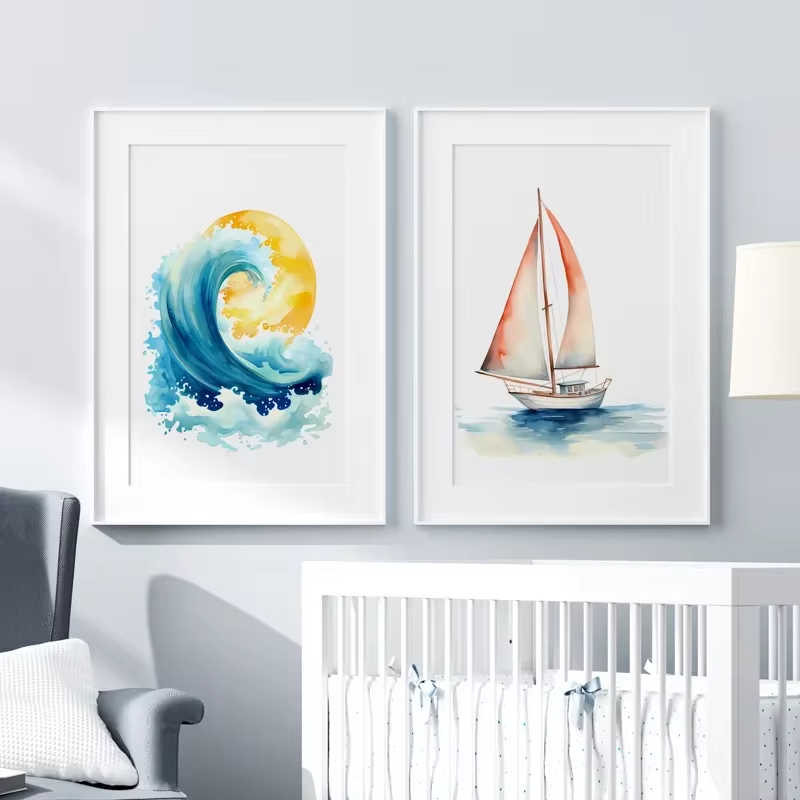 서핑용 바다 테마 보육원 해변 등대 벽 아트 캔버스 페 - Baby Nursery Ocean Theme 리뷰 및 가격