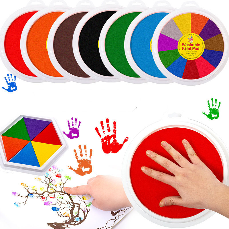 5개의 대형 원형 공예 잉크 패드 무독성 아기용 지문  - Footprint Ink Kit 리뷰 및 가격