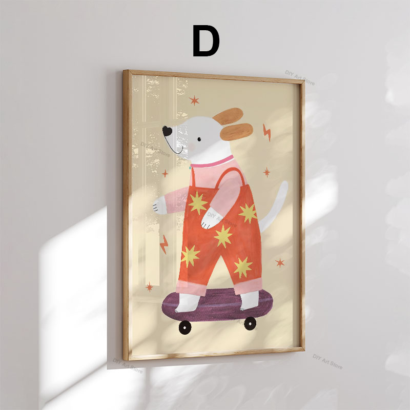 재미있는 만화 동물 보육원 벽 장식 캔버스 그림 곰 호 - Baby Nursery Products 리뷰 및 가격