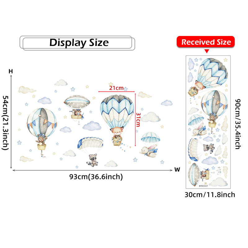 만화 귀여운 동물 뜨거운 공기 풍선 벽 스티커 어린이  - Wall Decal Nursery 리뷰 및 가격