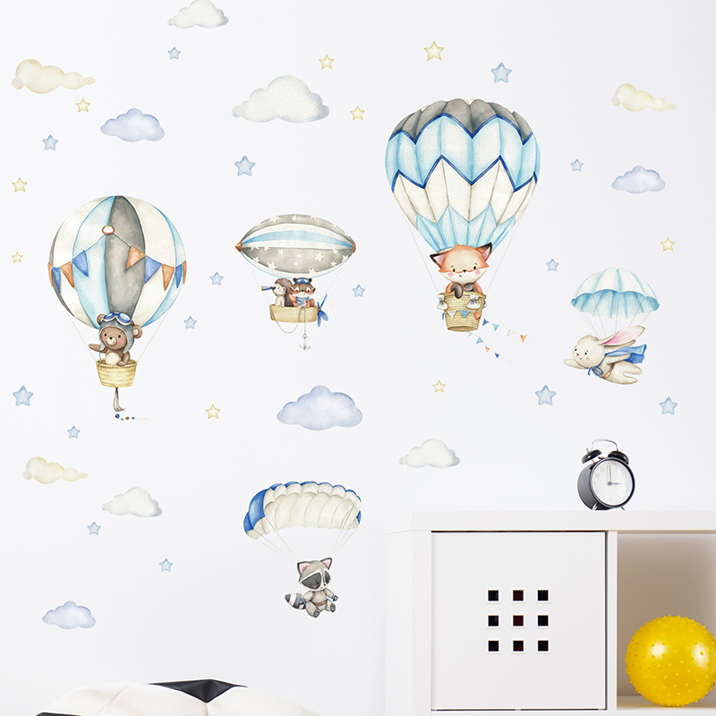 만화 귀여운 동물 뜨거운 공기 풍선 벽 스티커 어린이  - Wall Decal Nursery 리뷰 및 가격