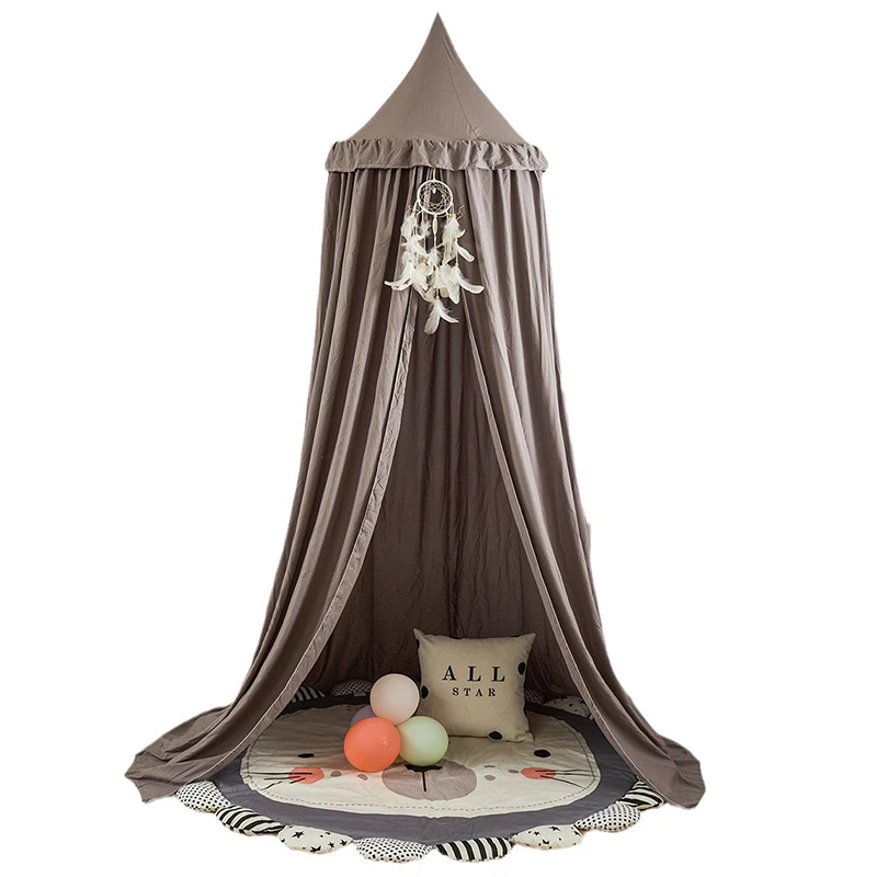 핑크 회색 흰색 어린이 텐트, 아기 침대 캐노피 커튼, - Baby Nursery Equipment 리뷰 및 가격