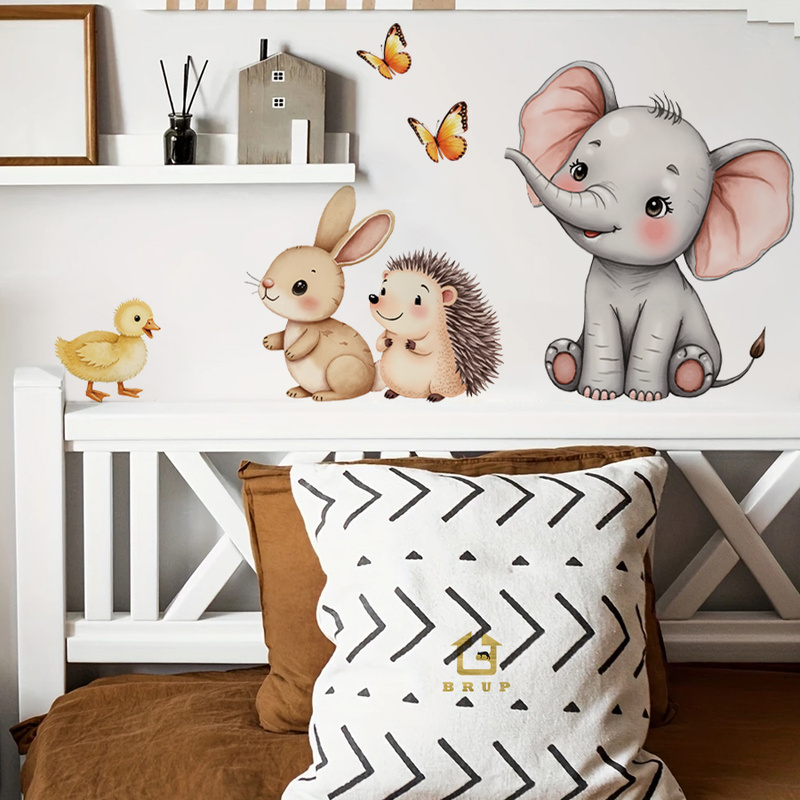 만화 동물 벽 스티커-코끼리 토끼 고슴도치 보육 데칼, - Wall Decal Nursery 리뷰 및 가격