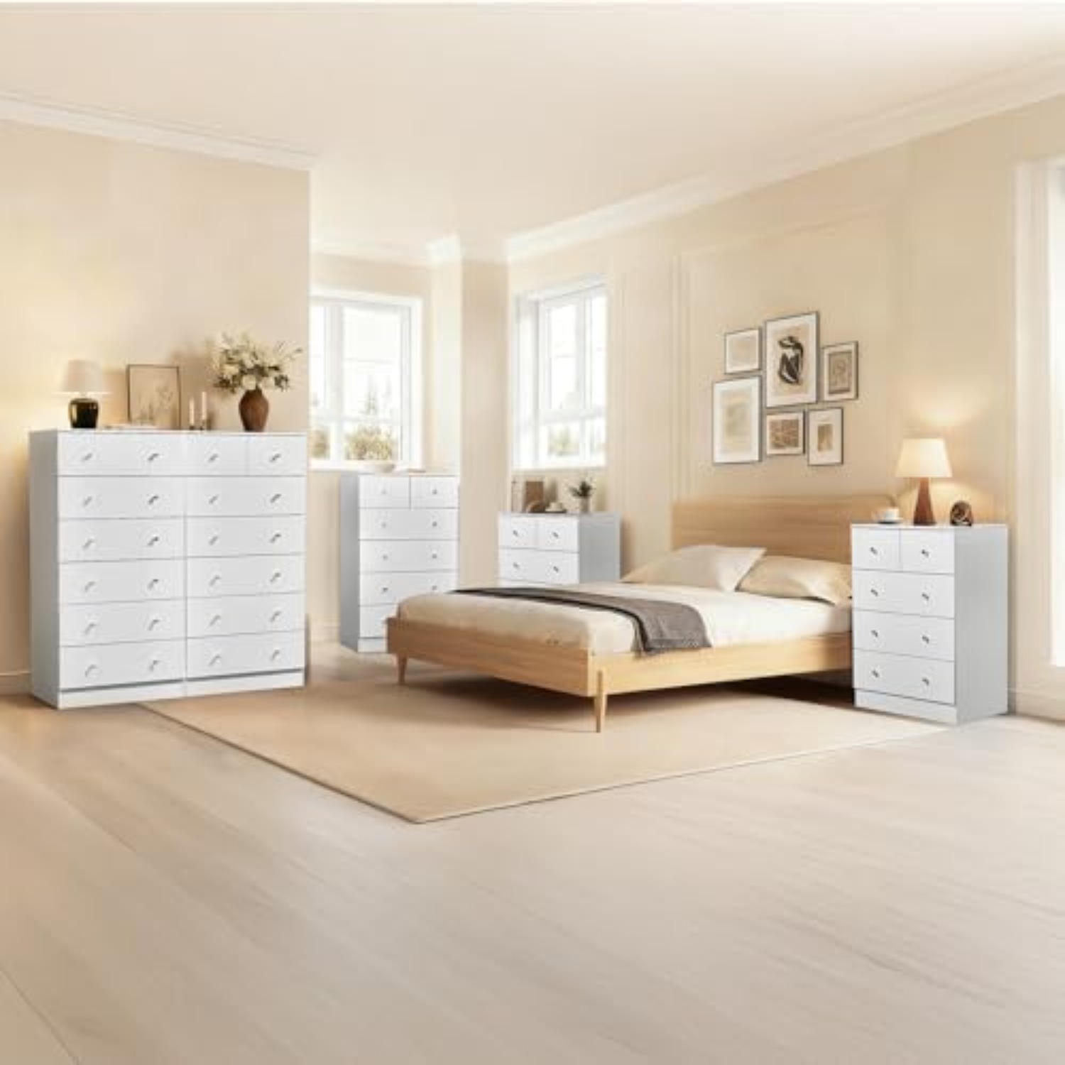 흰색 6단 서랍장, 로즈 골드 손잡이 모던 침실용 서랍 - Drawer Dresser White 리뷰 및 가격