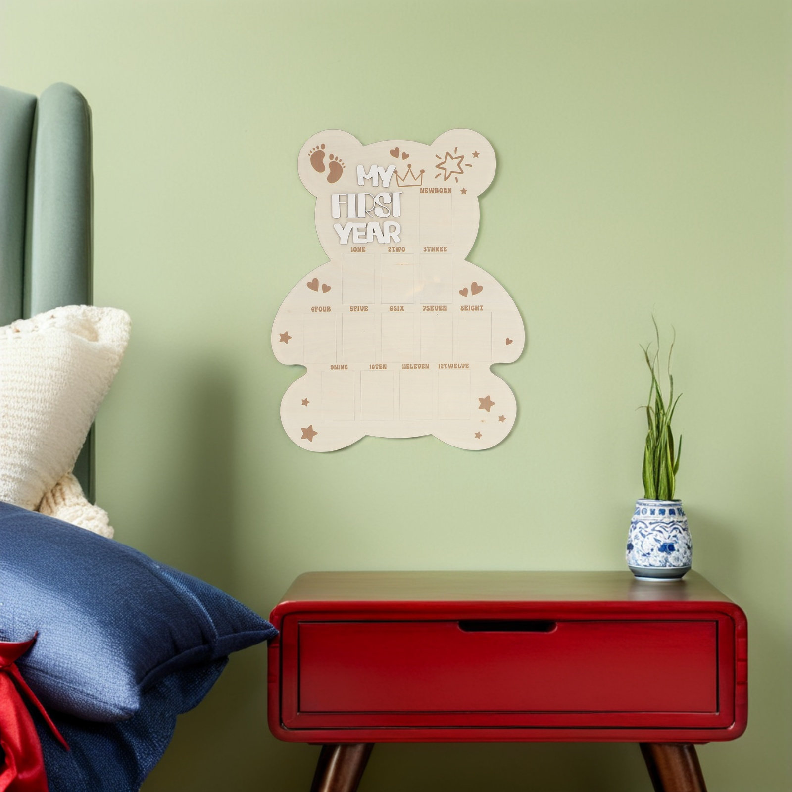 나무 아기 사진 보드 첫해 사진 액자 신생아 사진 소품 - Baby Nursery Picture Frames 리뷰 및 가격