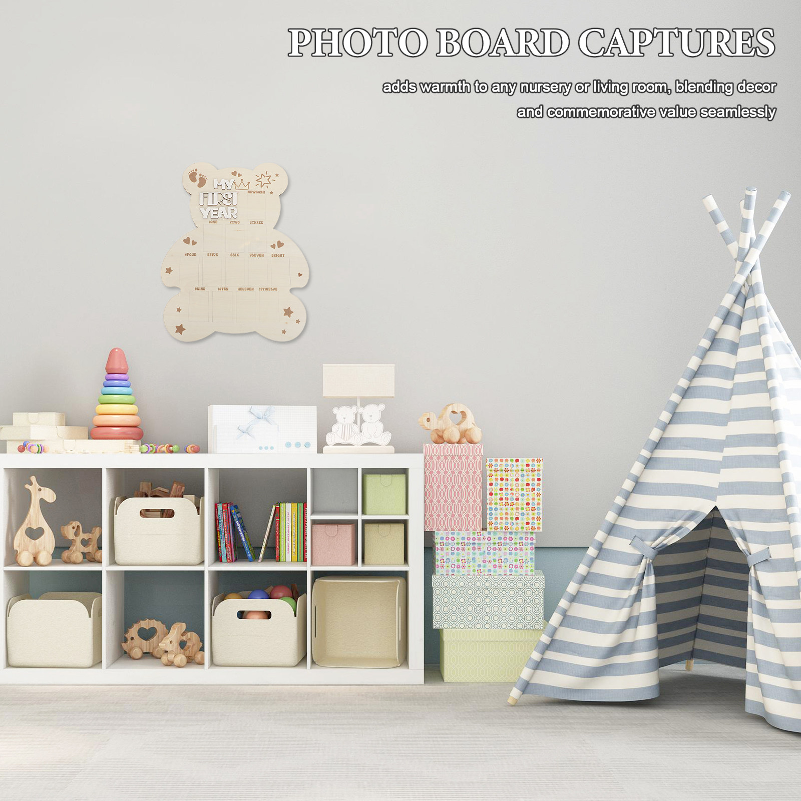 나무 아기 사진 보드 첫해 사진 액자 신생아 사진 소품 - Baby Nursery Picture Frames 리뷰 및 가격