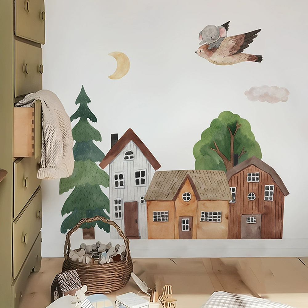패브릭 만화 숲 빈티지 타운 벽 PVC 문 토끼 스티커 - Wall Decal Nursery 리뷰 및 가격