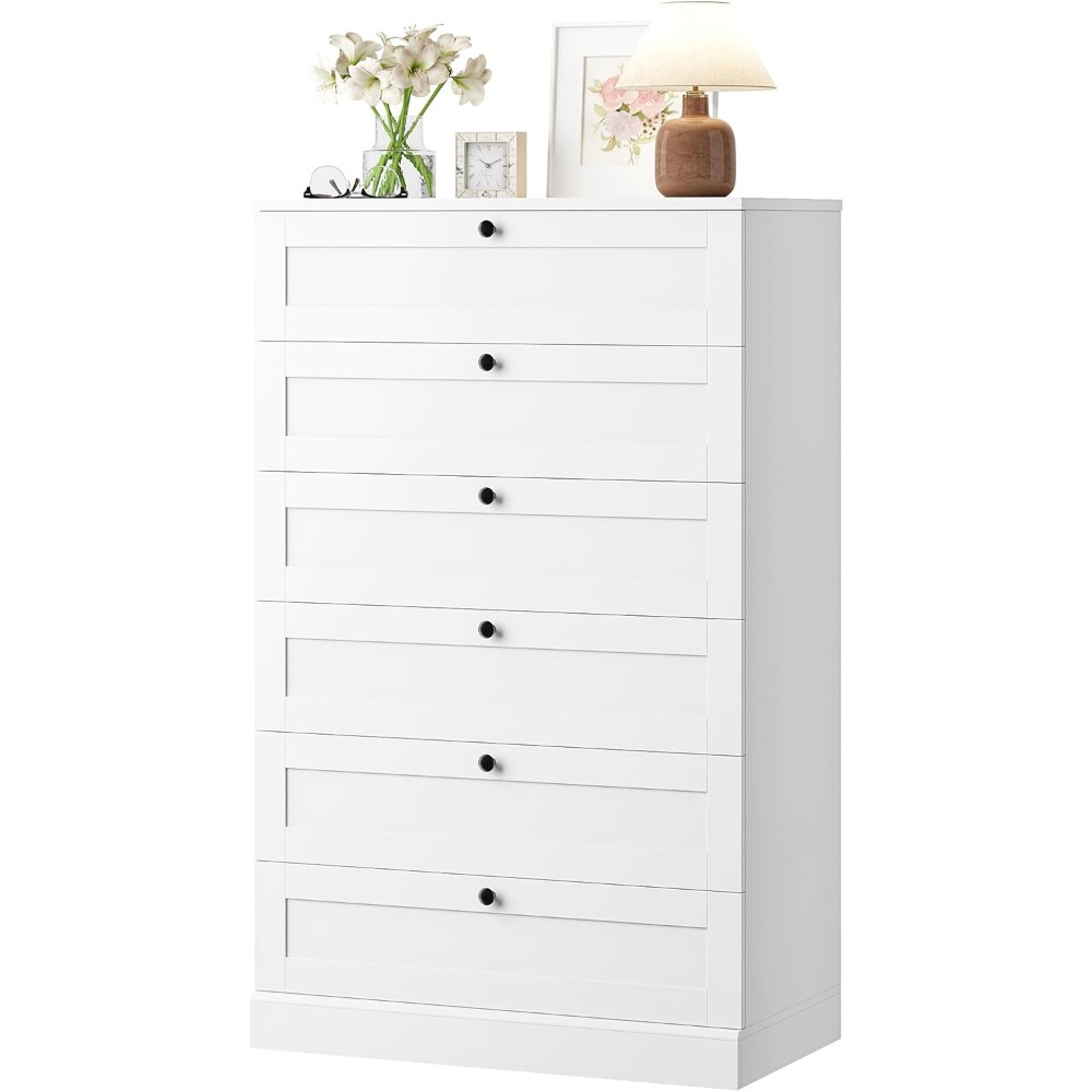 정교한 화이트 6서랍 침실용 서랍장, 52인치 높이 서 - Drawer Dresser White 리뷰 및 가격