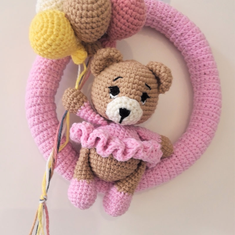 곰과 풍선이 있는 맞춤형 크로셰 이름 화환, 아기를 위 - Baby Nursery Products 리뷰 및 가격